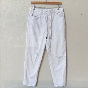 Aerie Distressed Beach Denim Pant White Size Medium